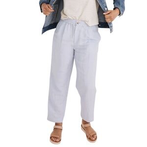Madewell Pale Blue Relaxed Linen-Blend Trousers